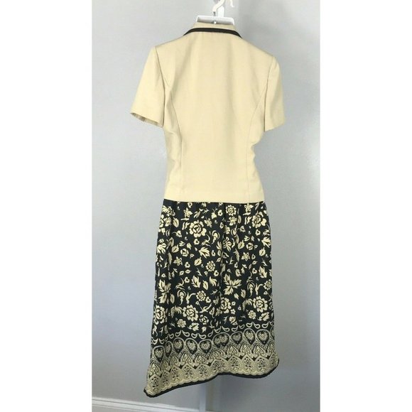 Danny & Nicole Blazer & Skirt Classy Beige & Black Outfit Suit Set ~ Sz 10P - Picture 6 of 9